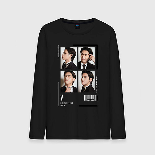 Мужской лонгслив Taehyung bts 4cut / Черный – фото 1