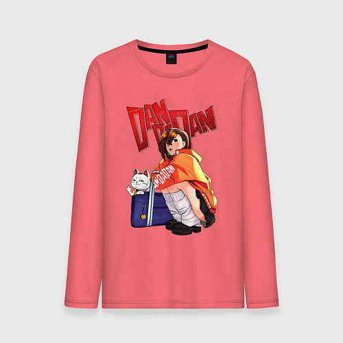 Мужской лонгслив Момо Аясэ: Турбо Бабка / Коралловый – фото 1