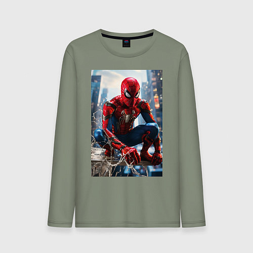 Мужской лонгслив Человек-паук на страже справедливости / Авокадо – фото 1
