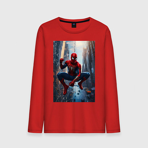 Мужской лонгслив Spider Man на страже справедливости / Красный – фото 1