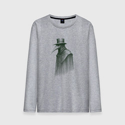 Мужской лонгслив Чумной доктор в зелёных тонах