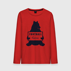 Лонгслив хлопковый мужской Bear football, цвет: красный