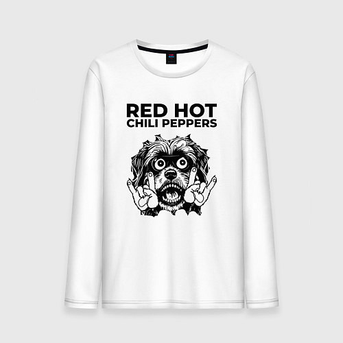 Мужской лонгслив Red Hot Chili Peppers - rock dog / Белый – фото 1