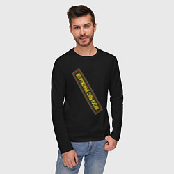 Лонгслив хлопковый мужской Вооружённые силы - шеврон, цвет: черный — фото 2