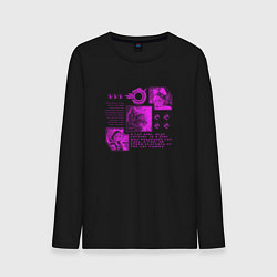 Мужской лонгслив Кошки-девушки и котёнок