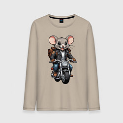 Лонгслив хлопковый мужской Biker mice, цвет: миндальный