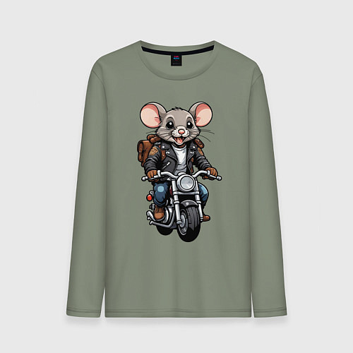 Мужской лонгслив Biker mice / Авокадо – фото 1