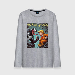 Лонгслив хлопковый мужской Donald Trump and Venom - ai art fantasy, цвет: меланж