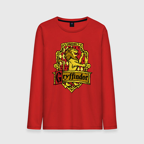 Мужской лонгслив Hogwarts - gryffindor logo / Красный – фото 1