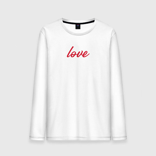 Мужской лонгслив Love для маленького красного сердца / Белый – фото 1