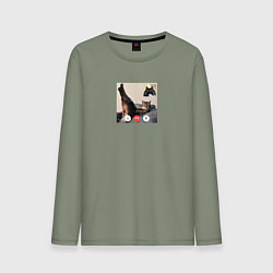 Мужской лонгслив Видеозвонок с кошкой - мем для пары