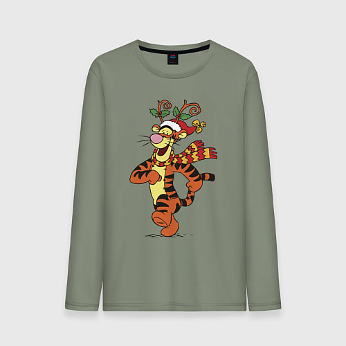 Мужской лонгслив Winnie the pooh - tigger / Авокадо – фото 1