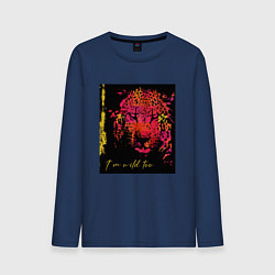 Мужской лонгслив Леопард-разноцветная абстракция