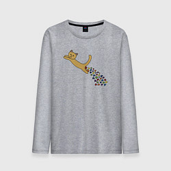 Мужской лонгслив Кошачьи сердечки