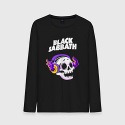 Мужской лонгслив Black Sabbath - неоновый череп