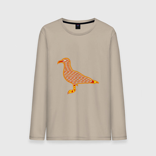 Мужской лонгслив Чайка с чайками / Миндальный – фото 1