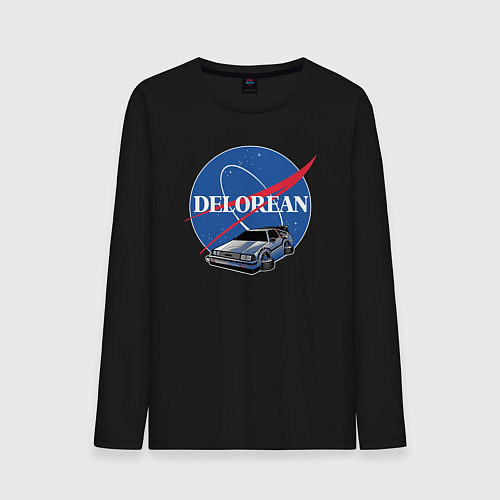 Мужской лонгслив Space delorean / Черный – фото 1