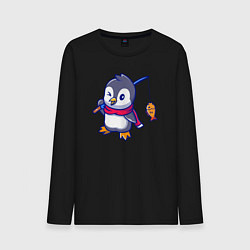 Мужской лонгслив Пингвин рыбак