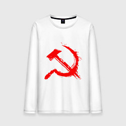 Лонгслив хлопковый мужской Sickle and hammer red paint, цвет: белый