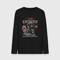 Лонгслив хлопковый мужской Мотоцикл Хард эндуро, экстремальная езда, цвет: черный