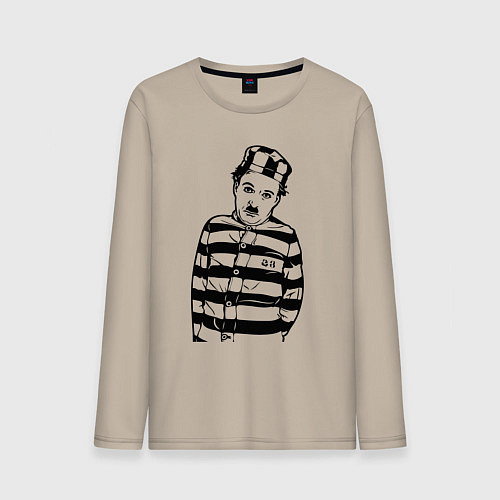 Мужской лонгслив Чарли Чарлин - зек / Миндальный – фото 1