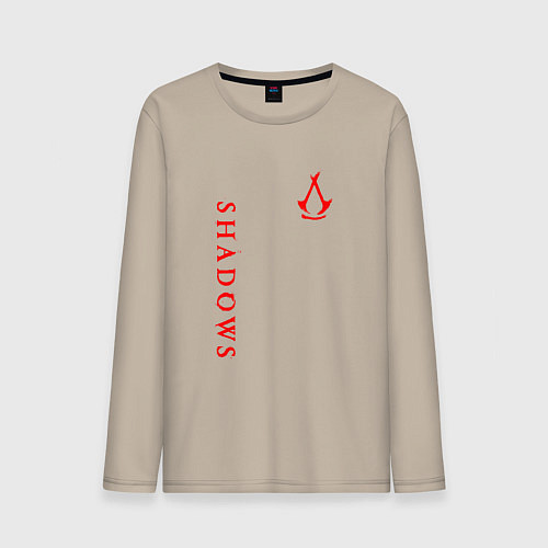 Мужской лонгслив Assassins creed - shadows red / Миндальный – фото 1