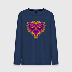 Лонгслив хлопковый мужской Violet owl, цвет: тёмно-синий
