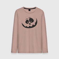 Лонгслив хлопковый мужской Halloween smile, цвет: пыльно-розовый
