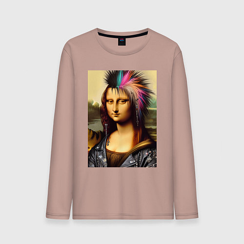 Мужской лонгслив Mona Lisa - punks not dead / Пыльно-розовый – фото 1