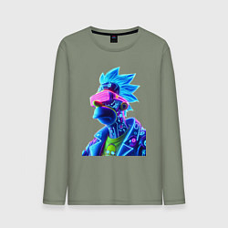 Лонгслив хлопковый мужской Cyberpunks not dead - Homer Simpson, цвет: авокадо