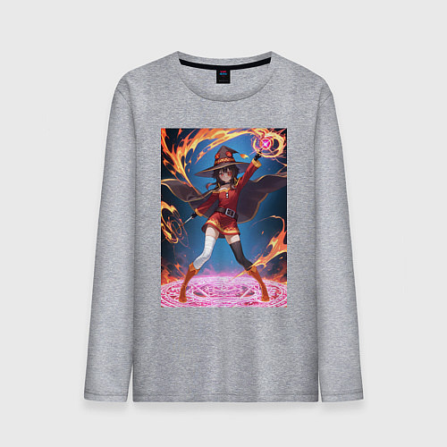 Мужской лонгслив Мегумин колдует взрывную магию / Меланж – фото 1
