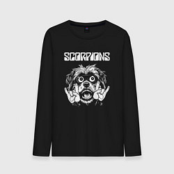 Лонгслив хлопковый мужской Scorpions rock dog, цвет: черный