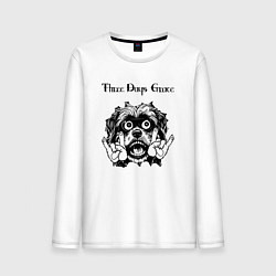 Лонгслив хлопковый мужской Three Days Grace - rock dog, цвет: белый