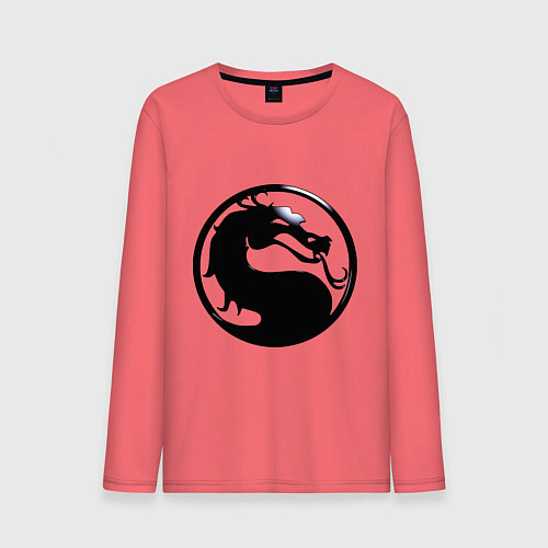 Мужской лонгслив Смертельная битва - логотип / Коралловый – фото 1