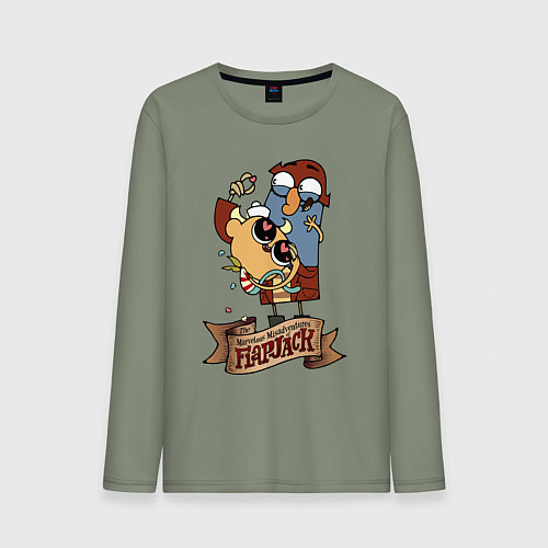 Мужской лонгслив Flapjack - heart candies / Авокадо – фото 1