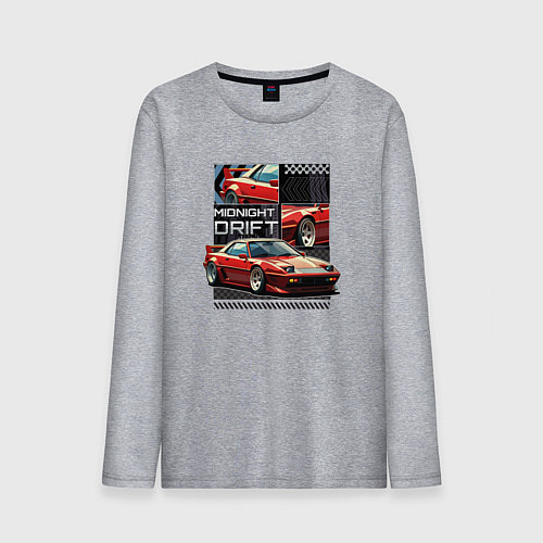 Мужской лонгслив Спортивная машина по кусочкам и целиком / Меланж – фото 1