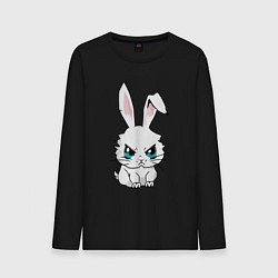 Лонгслив хлопковый мужской Кролик злится, цвет: черный