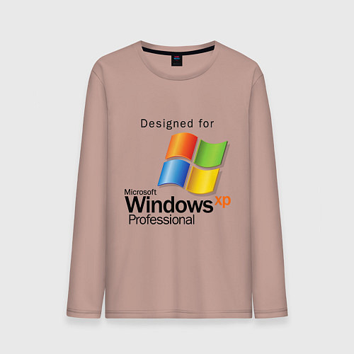 Мужской лонгслив Предназначен для windows xp / Пыльно-розовый – фото 1