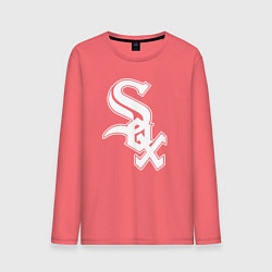 Лонгслив хлопковый мужской Chicago white sox - baseball, цвет: коралловый