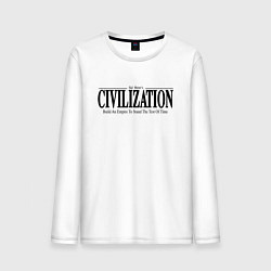 Лонгслив хлопковый мужской Civilization - game, цвет: белый