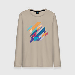 Лонгслив хлопковый мужской Стиль геометрия, цвет: миндальный