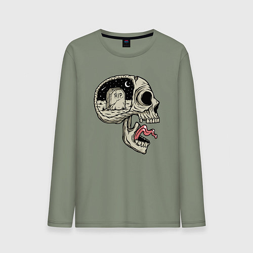 Мужской лонгслив Крик черепа / Авокадо – фото 1