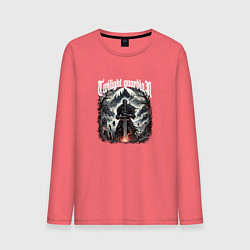 Лонгслив хлопковый мужской Twilight Guardian, цвет: коралловый
