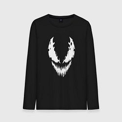 Мужской лонгслив Веном - белое лицо