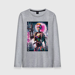 Мужской лонгслив Cyber Barbie with gun - ai art
