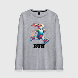 Мужской лонгслив Заяц на тренировке