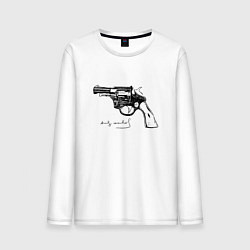 Лонгслив хлопковый мужской Andy Warhol revolver sketch, цвет: белый