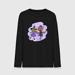 Лонгслив хлопковый мужской Ведьма и пугало, цвет: черный