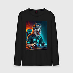 Мужской лонгслив Волчара кибер спортсмен - нейроарт