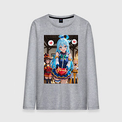 Мужской лонгслив Аква Мегумин и Даркнес дарят валентинки